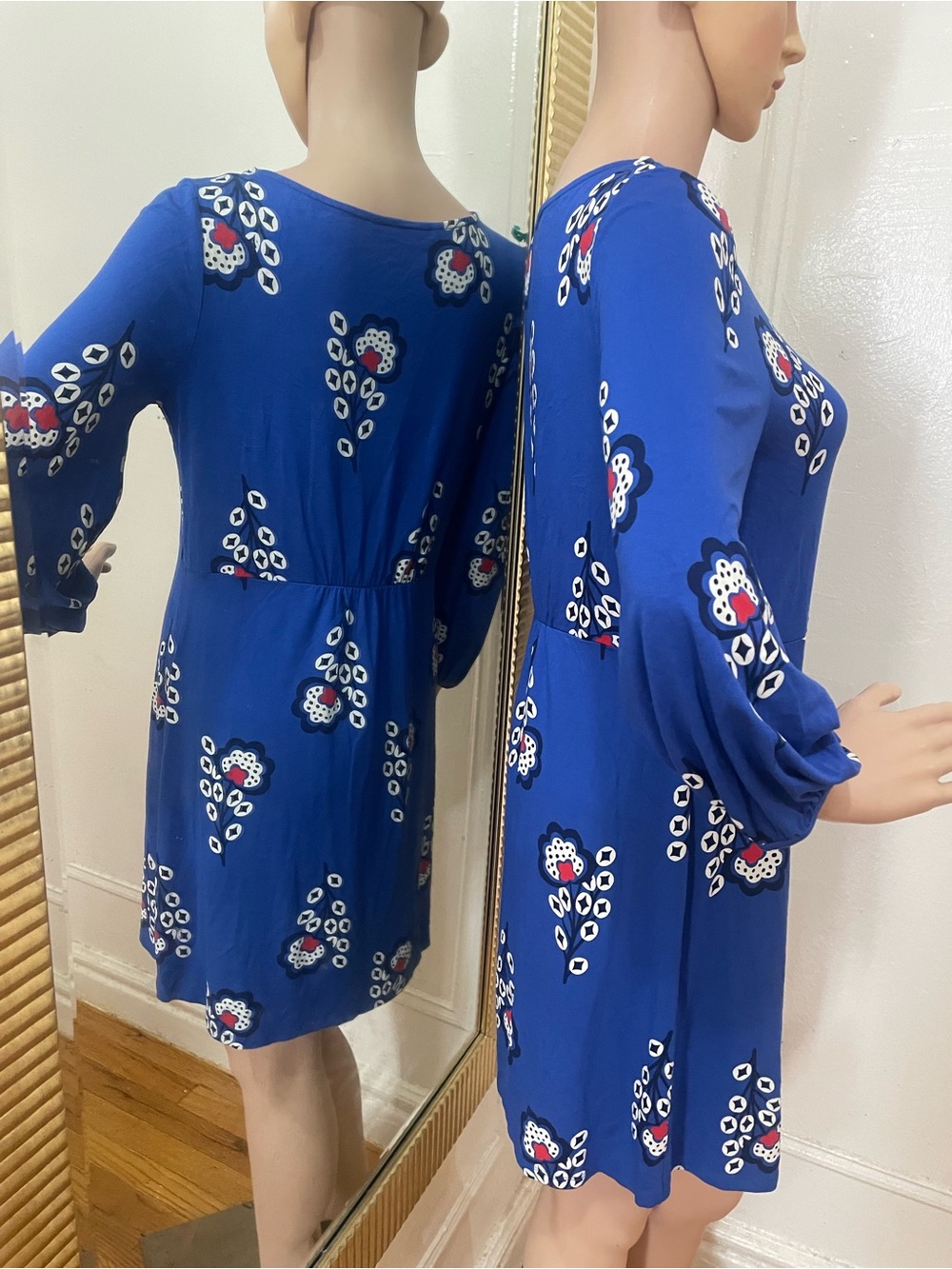 Boden Blue Floral Long-Sleeve Dress - Picture 10 of 14